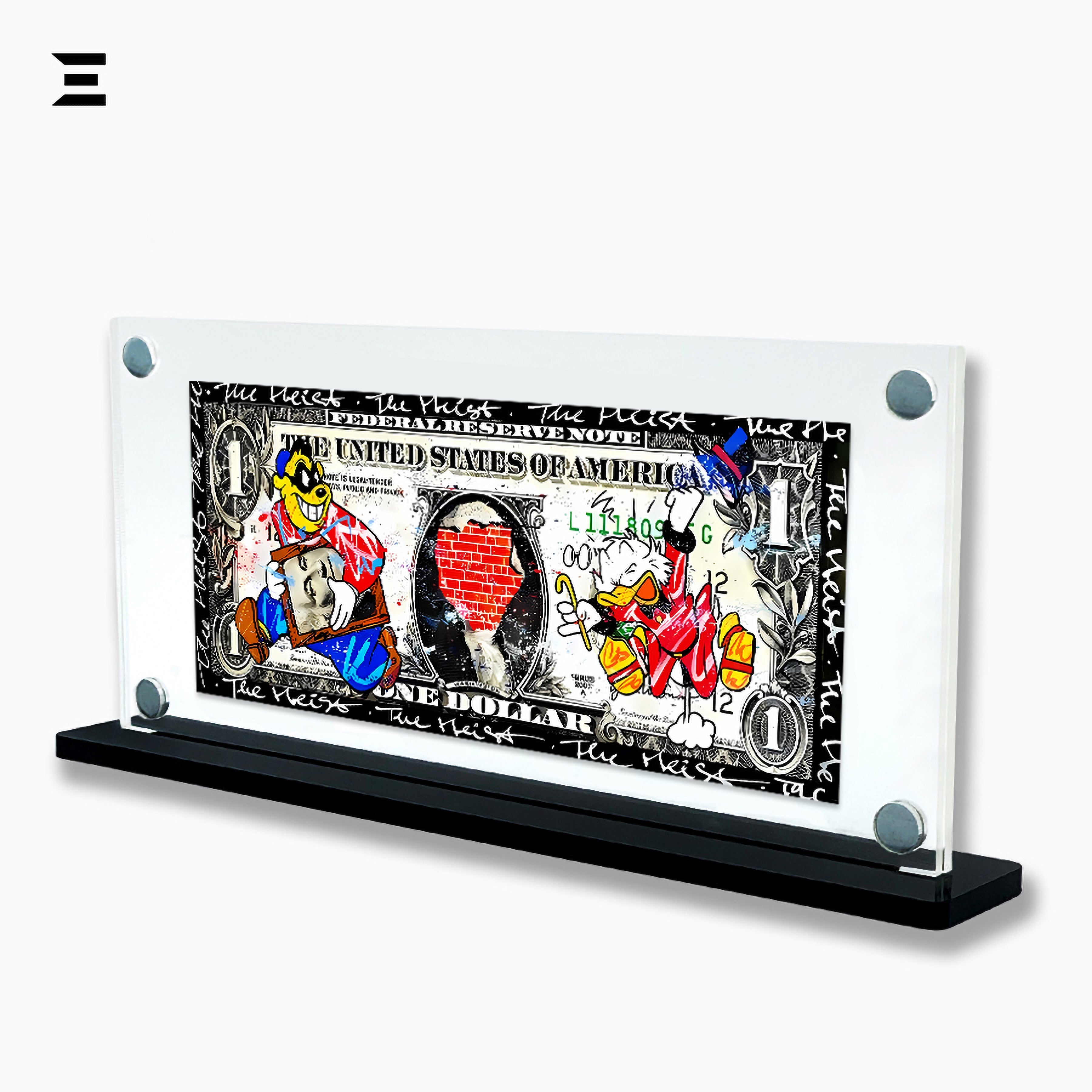 Premium Magnetic Acrylic Frame with Black Base – Beagle Boys $1 Heist Pop Art IBRELIA