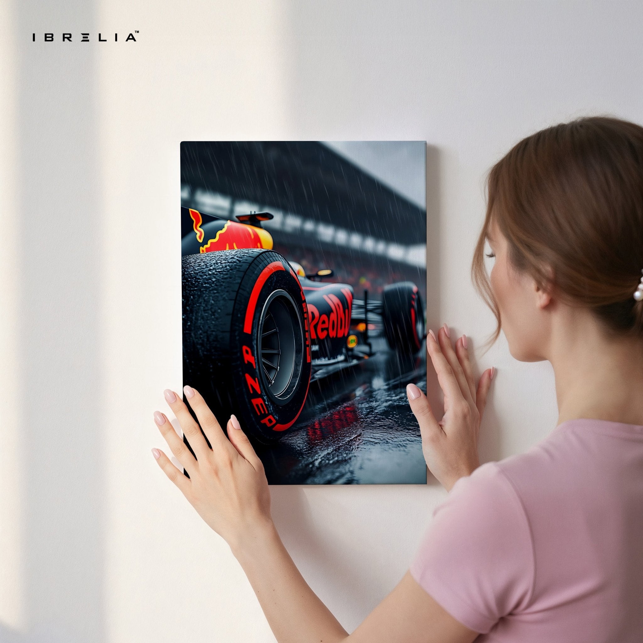 Red Bull F1 Rain Edition 4K Ultra Wrap Frame Wall Art in Pakistan | IBRELIA™ - IBRELIA