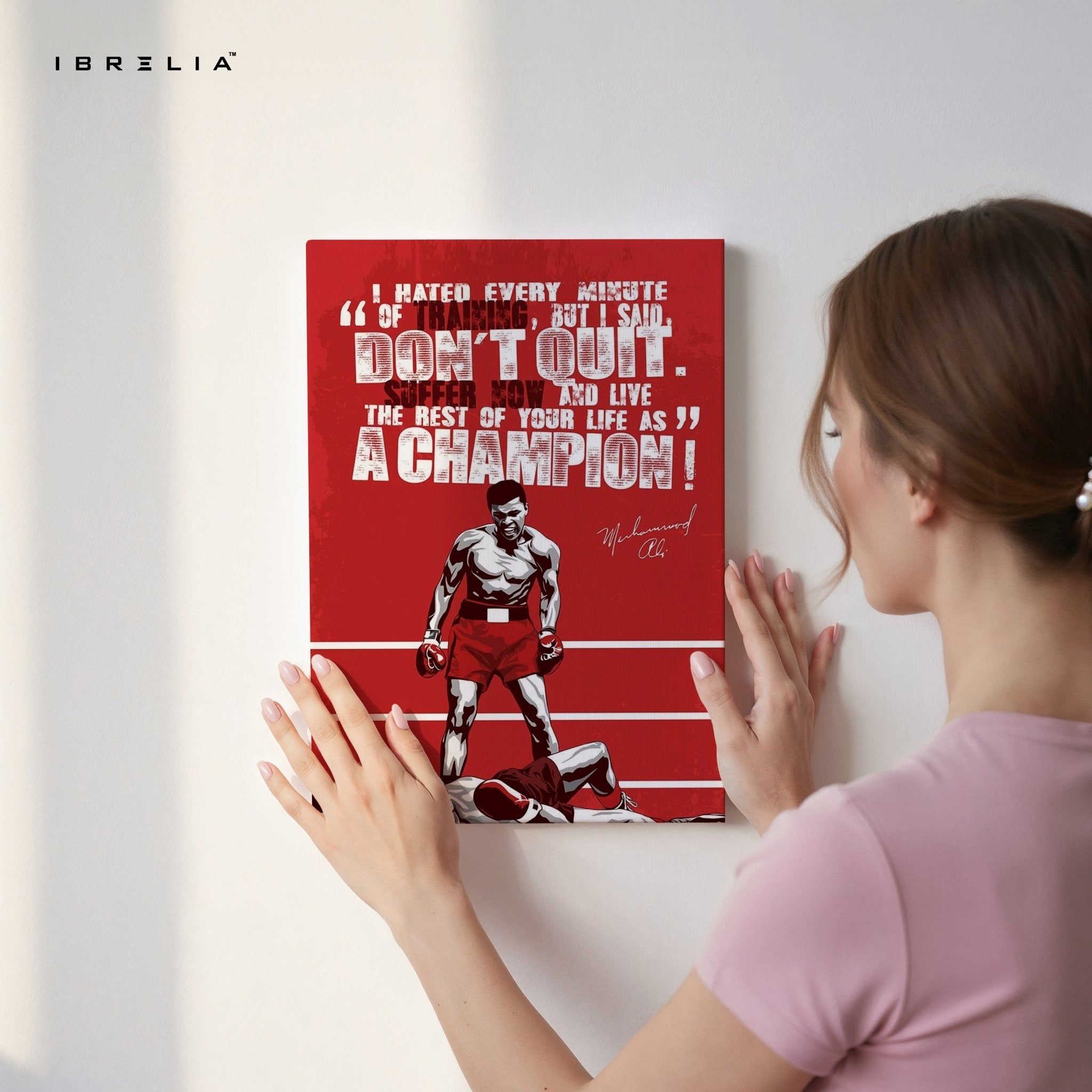 Muhammad Ali “Don’t Quit” Motivational Wall Art – A Champion’s Mindset | IBRELIA™ - IBRELIA