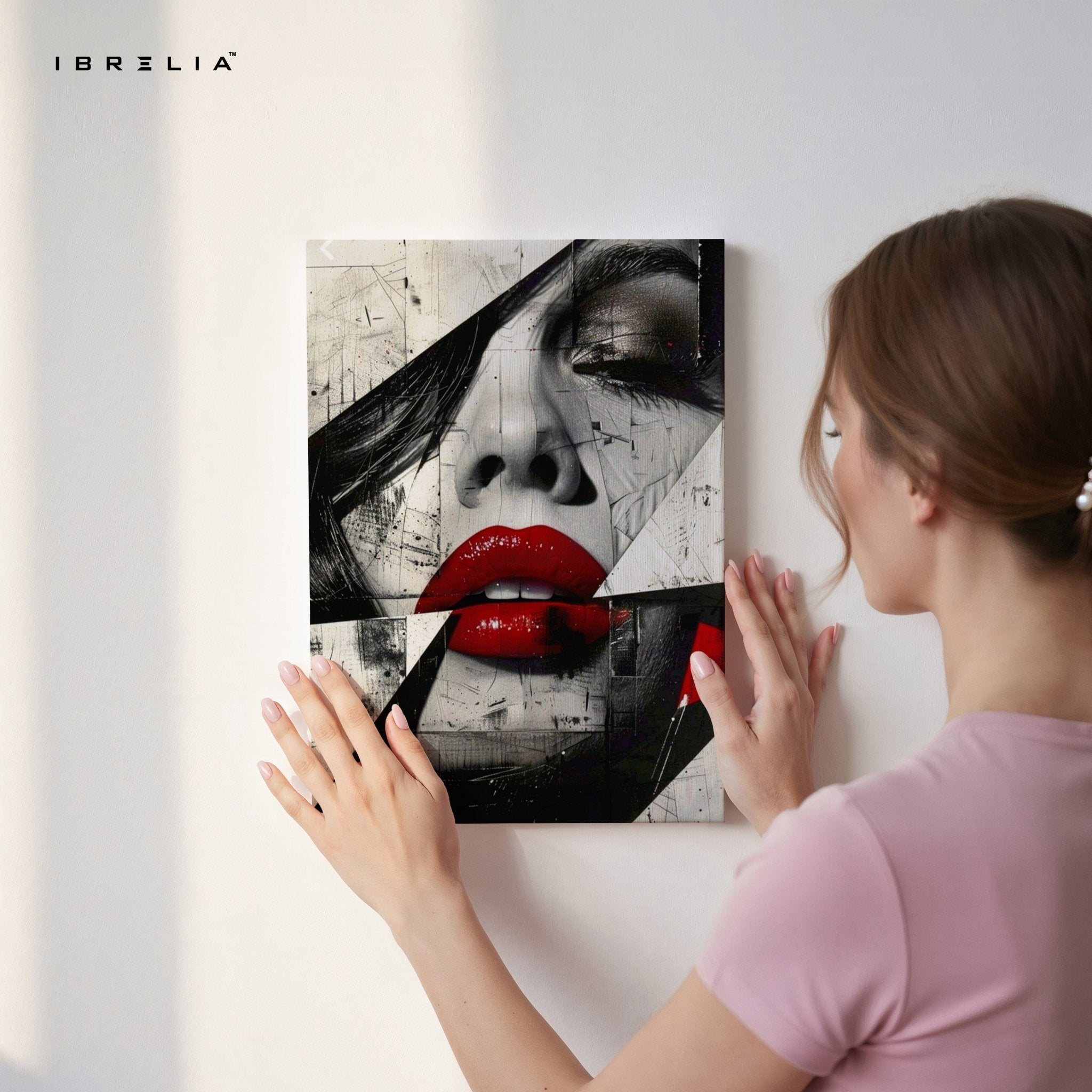 Red Lips Abstract Wall Frame | 4K Ultra Wrap Frame Wall Art in Pakistan | IBRELIA™