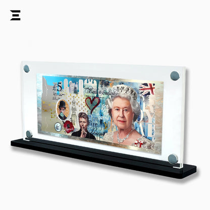 Premium Magnetic Acrylic Frame with Black Base – Queen Elizabeth II, David Bowie & Charlie Chaplin Pop Art IBRELIA