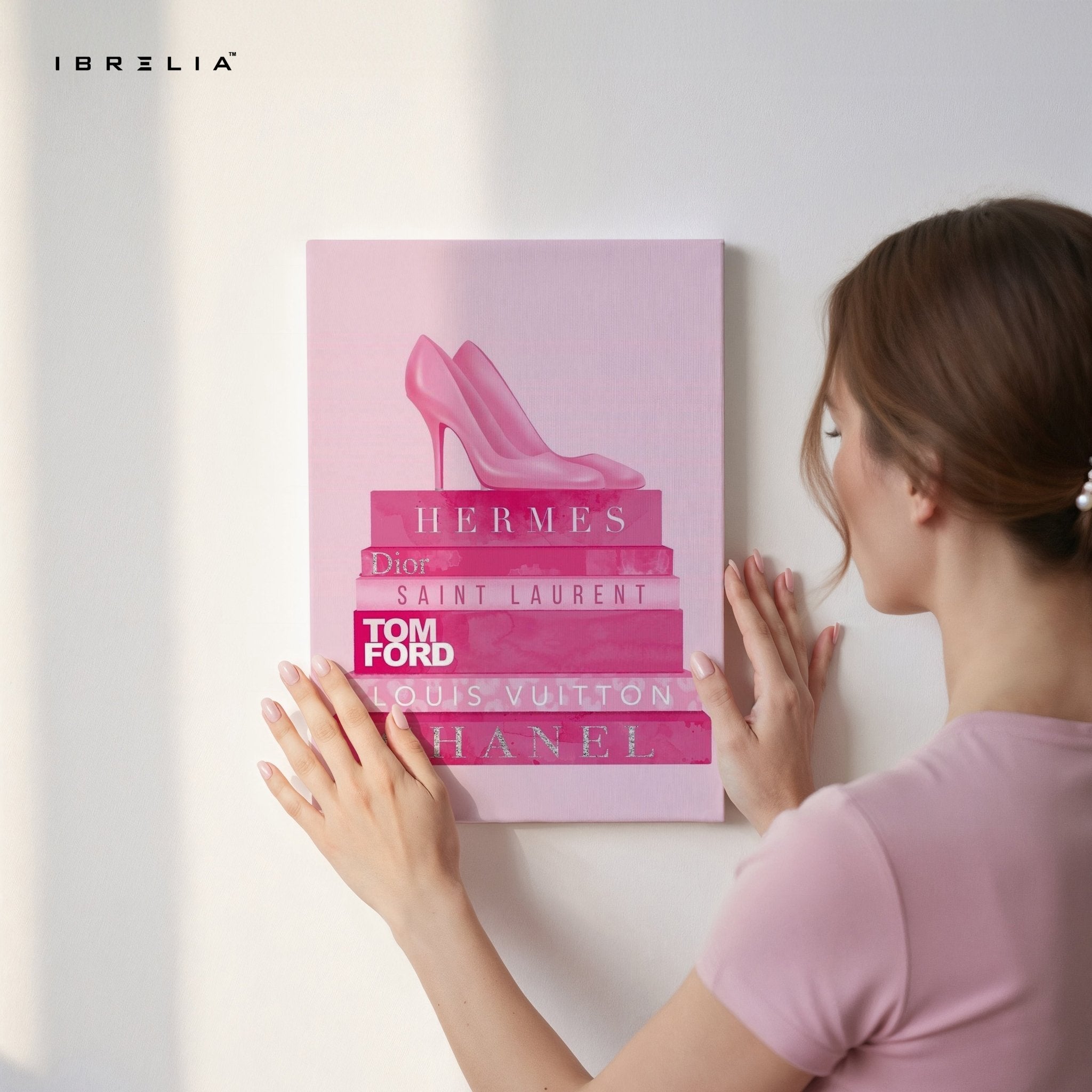 Pink Luxury Books Wall Frame | 4K Ultra Wrap Frame Wall Art in Pakistan | IBRELIA™
