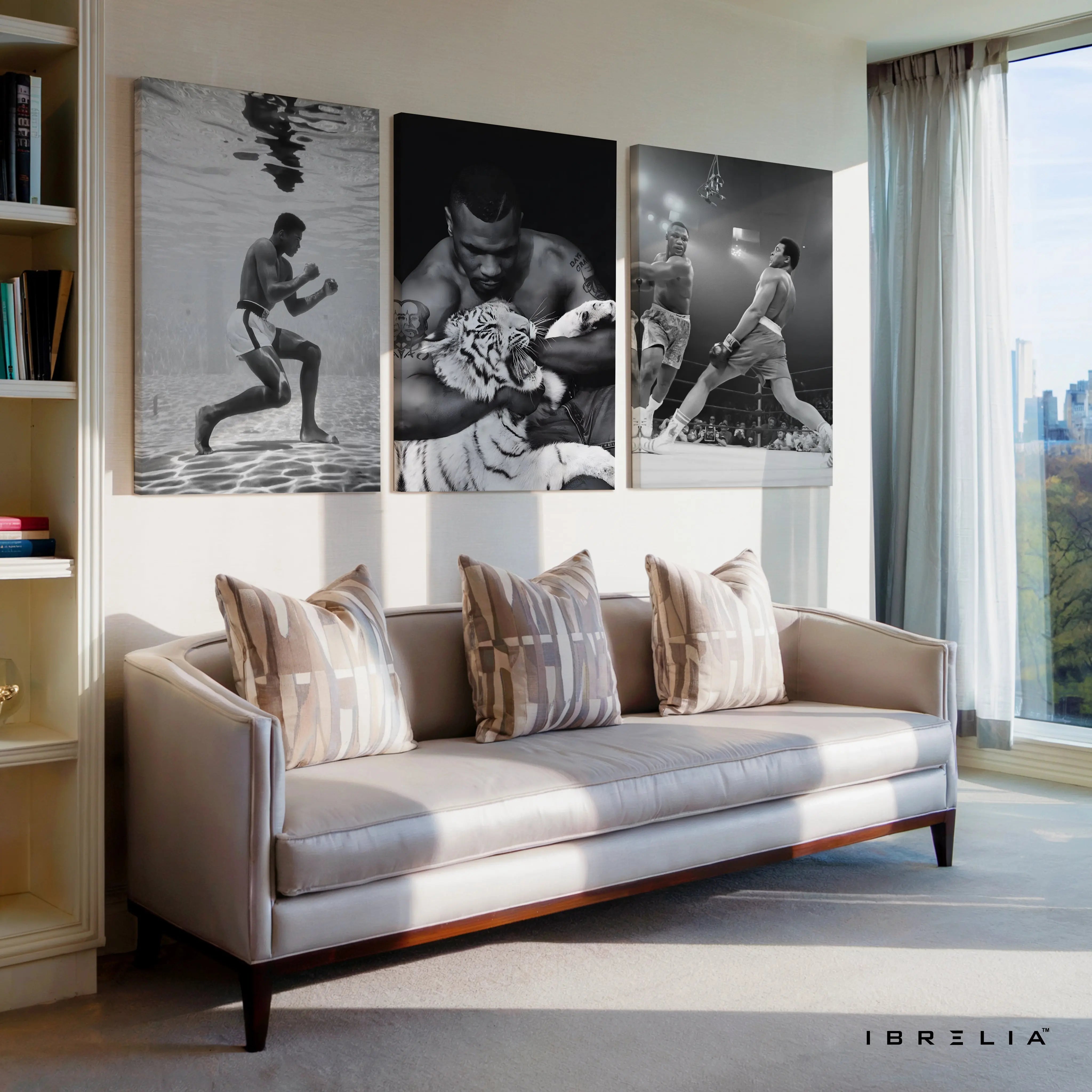 Muhammad Ali Legendary Boxing Moments 3 Panel 4K Ultra HD Wall Art in Pakistan | IBRELIA™ IBRELIA