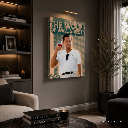The Wolf of Wall Street Leonardo DiCaprio Premium Canvas Wall Art – Luxury Movie Inspired Wrapped Wall Decor | IBRELIA™