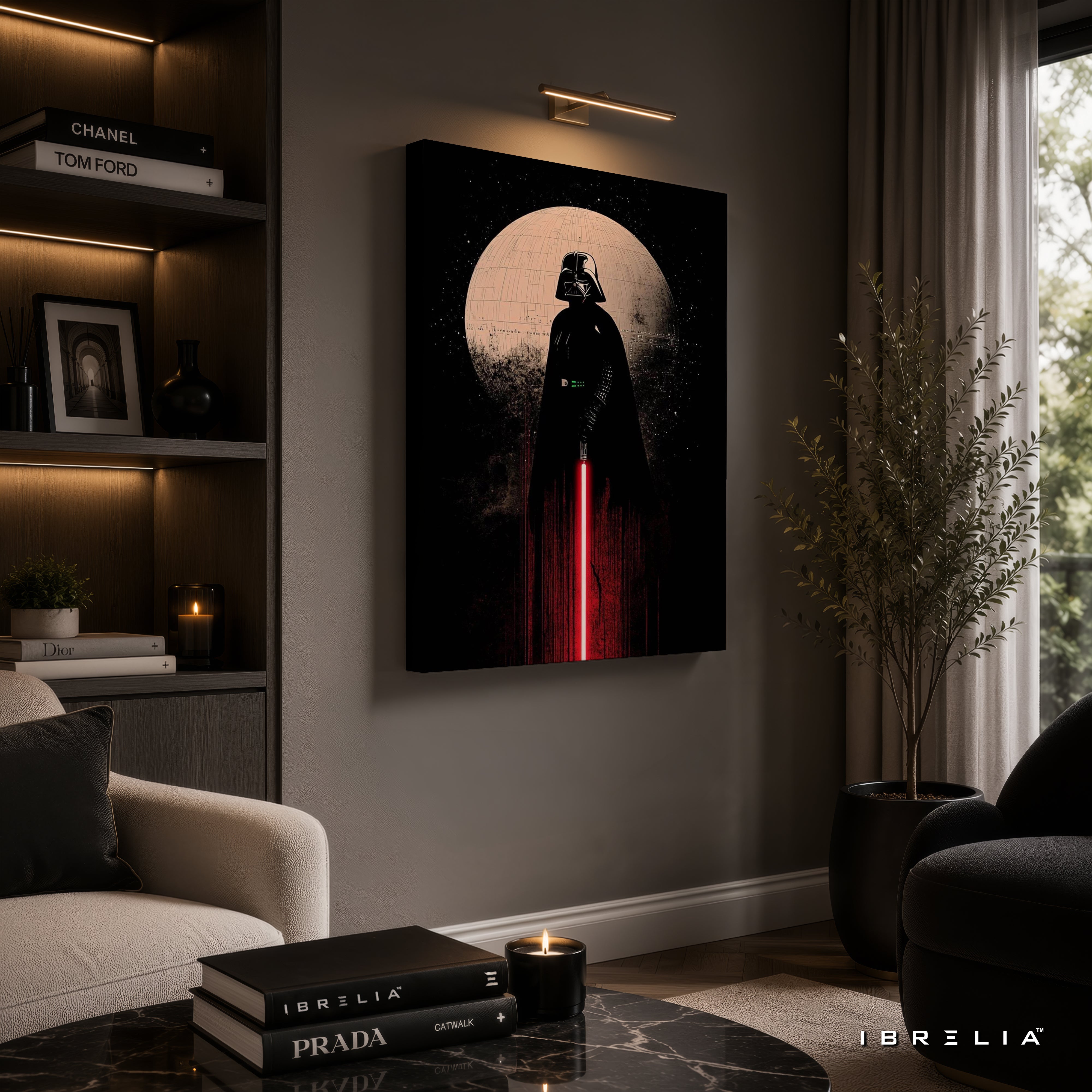 Darth Vader Premium Canvas Wall Art – Star Wars Dark Side Poster | Death Star Movie Decor | IBRELIA™