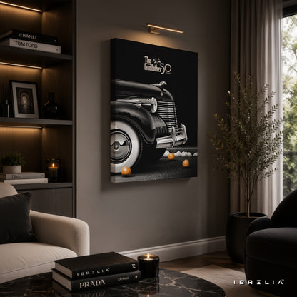The Godfather 50th Anniversary Wall Art – Classic Vintage Car Premium Movie Wall Decor | IBRELIA™