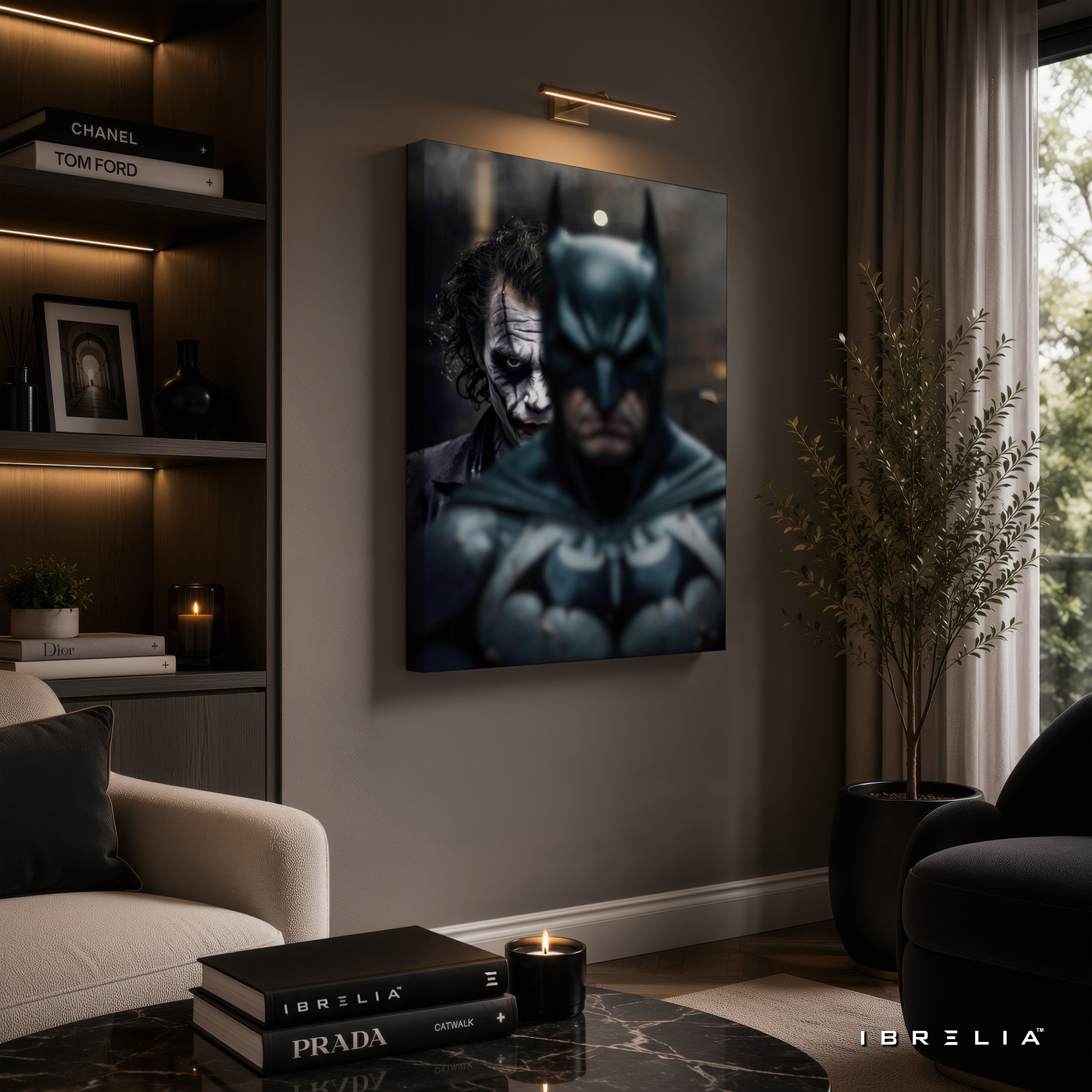 The Dark Knight Batman & Joker Wall Art – Gotham Rivals Premium Wrapped MDF Wall Decor | IBRELIA™