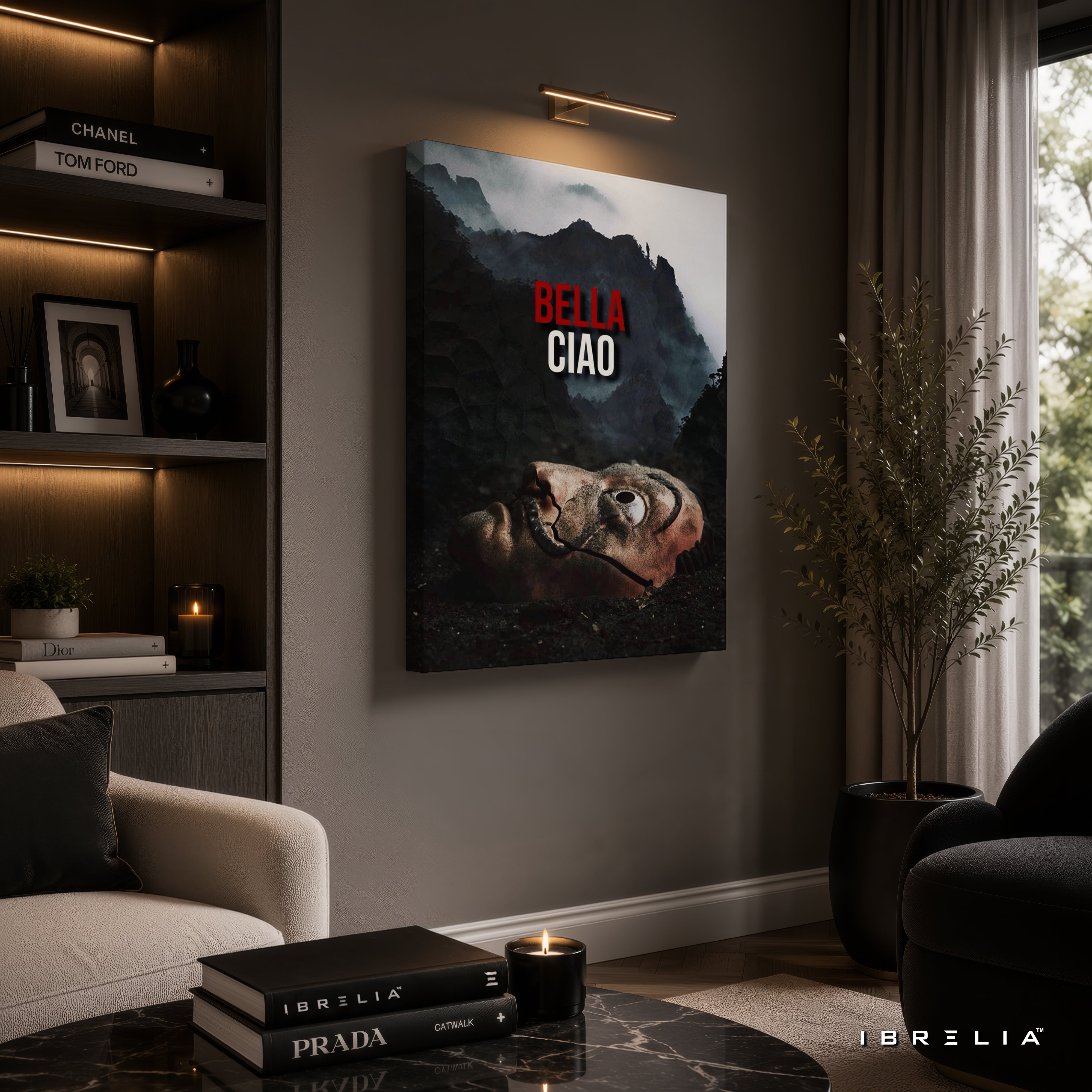 Bella Ciao Money Heist Premium Wall Art – La Casa de Papel Mask 4K Wrapped MDF Frame | IBRELIA™