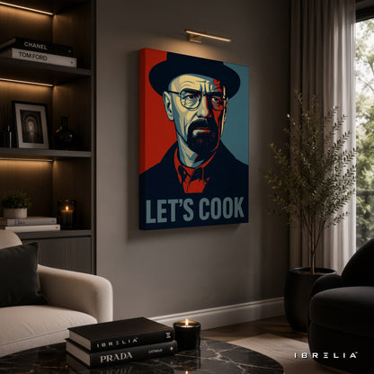 Breaking Bad "Let's Cook" Canvas Wall Art – Heisenberg Walter White Pop Art Canvas Print | Breaking Bad Wall Decor | IBRELIA™