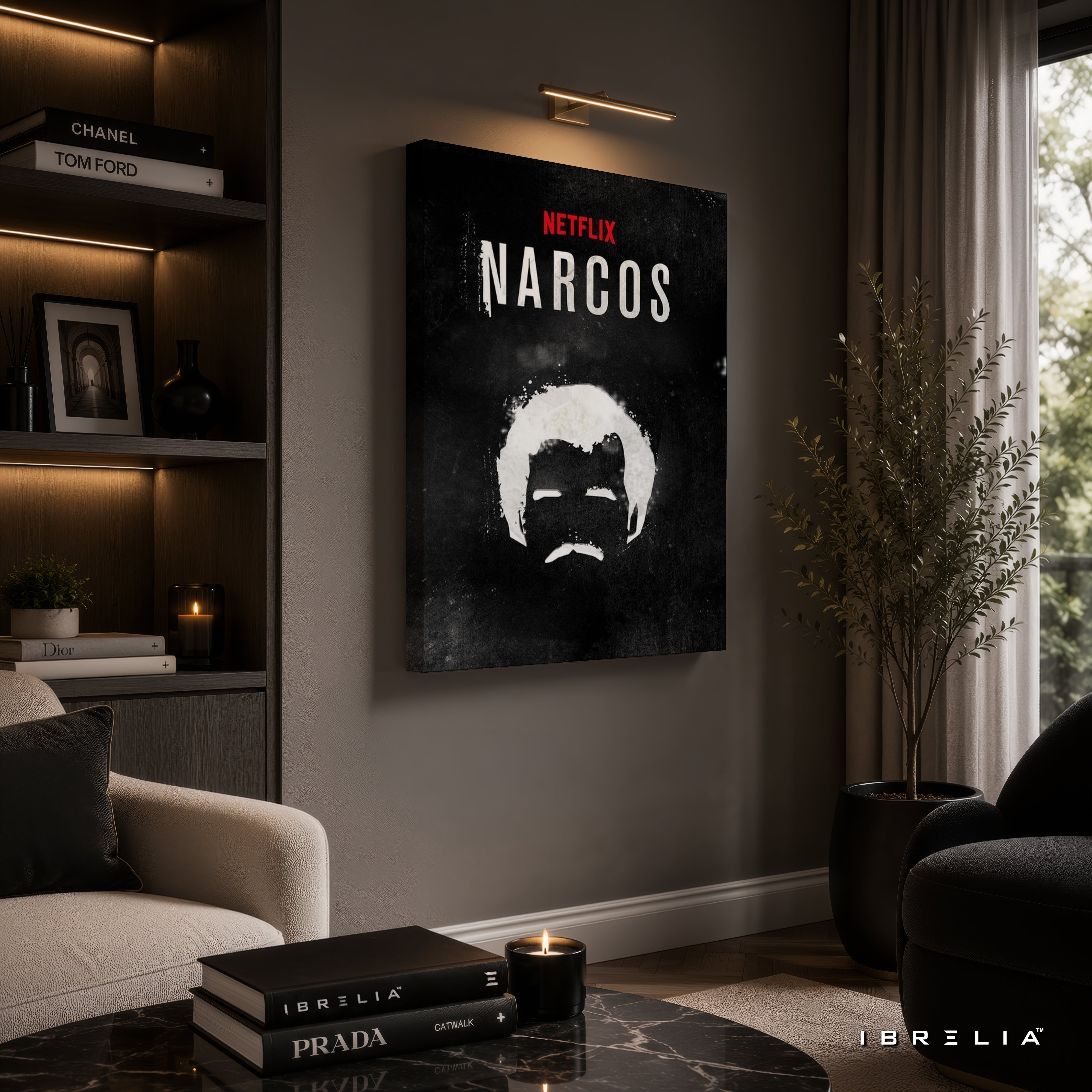 Narcos Minimalist Premium Wall Art – Netflix Inspired Pablo Escobar 4K Wrapped MDF Frame | IBRELIA™