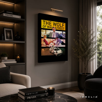 The Wolf of Wall Street Iconic Scenes Premium Canvas Wall Art – Jordan Belfort Movie Poster | Luxury Office Decor | IBRELIA™