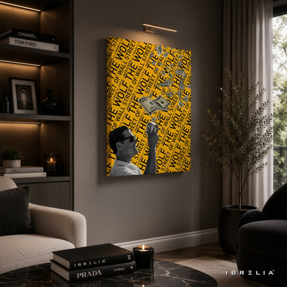 The Wolf of Wall Street Money Rain Canvas Wall Art – Premium Movie Inspired Wrapped Wall Decor | IBRELIA™