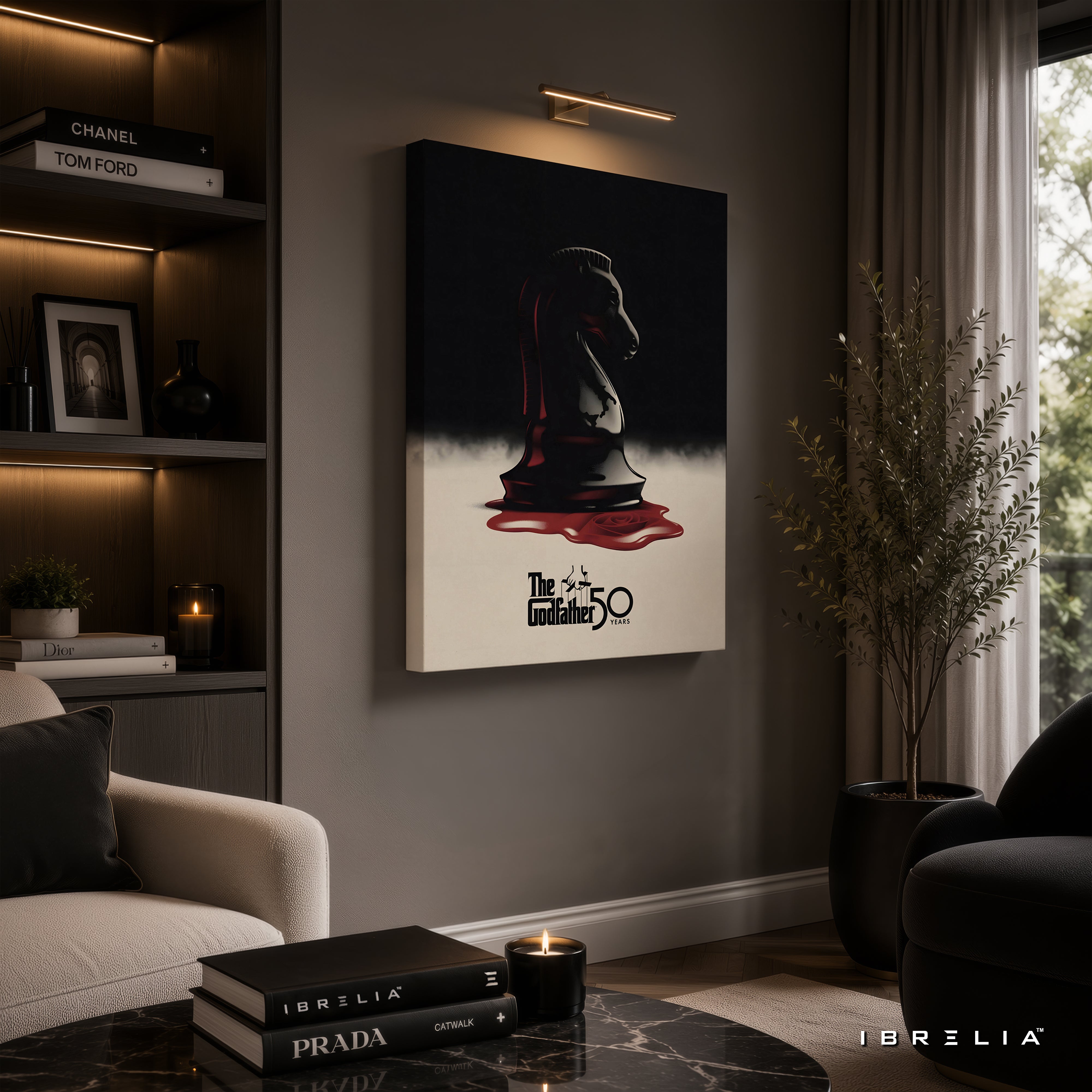 The Godfather 50th Anniversary Wrapped Frame Wall Art | Chess Knight Mafia Artwork | IBRELIA™