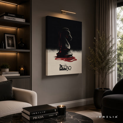 The Godfather 50th Anniversary Wrapped Frame Wall Art | Chess Knight Mafia Artwork | IBRELIA™