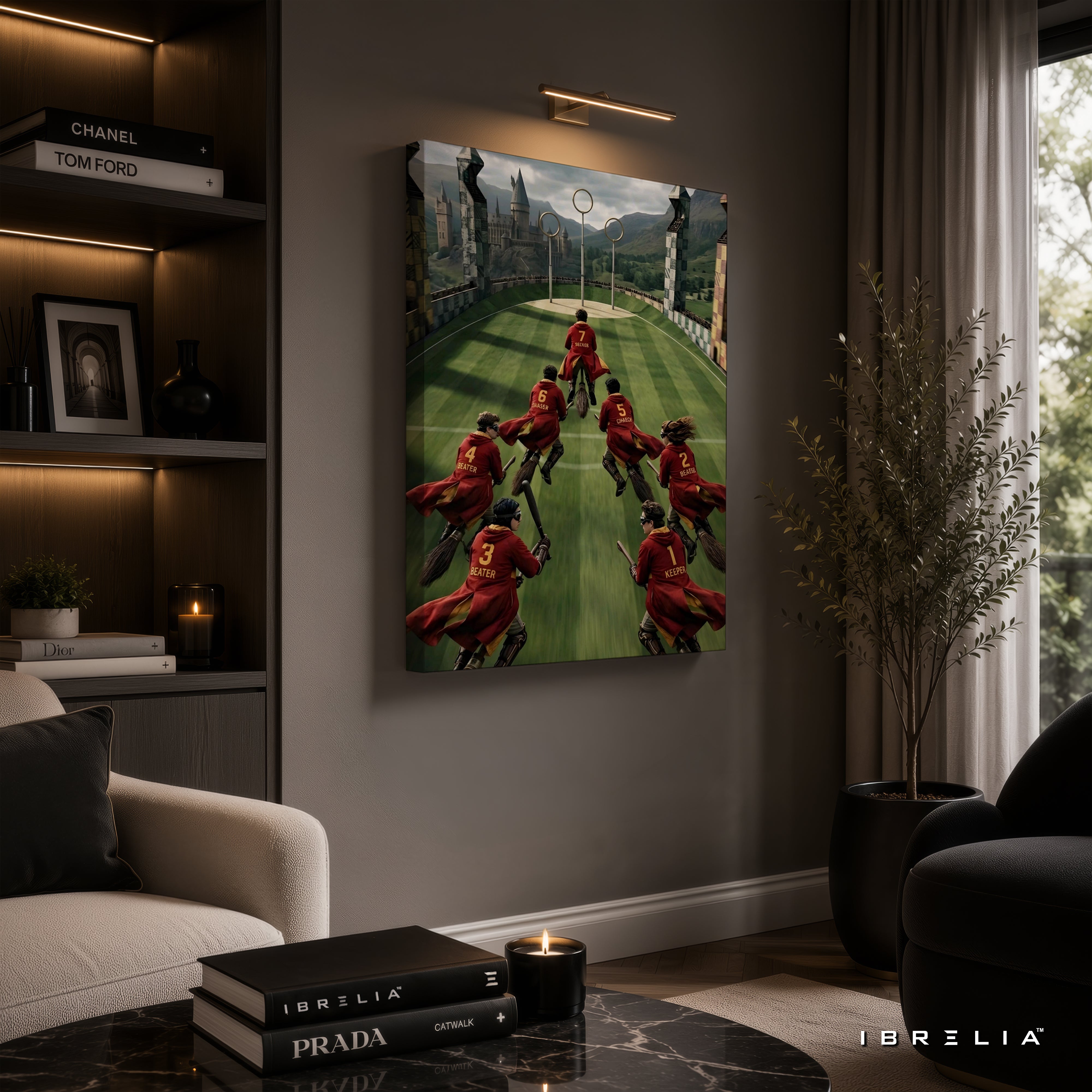Harry Potter Quidditch Wall Art – Hogwarts Quidditch Match Premium Wrapped MDF Wall Decor | IBRELIA™