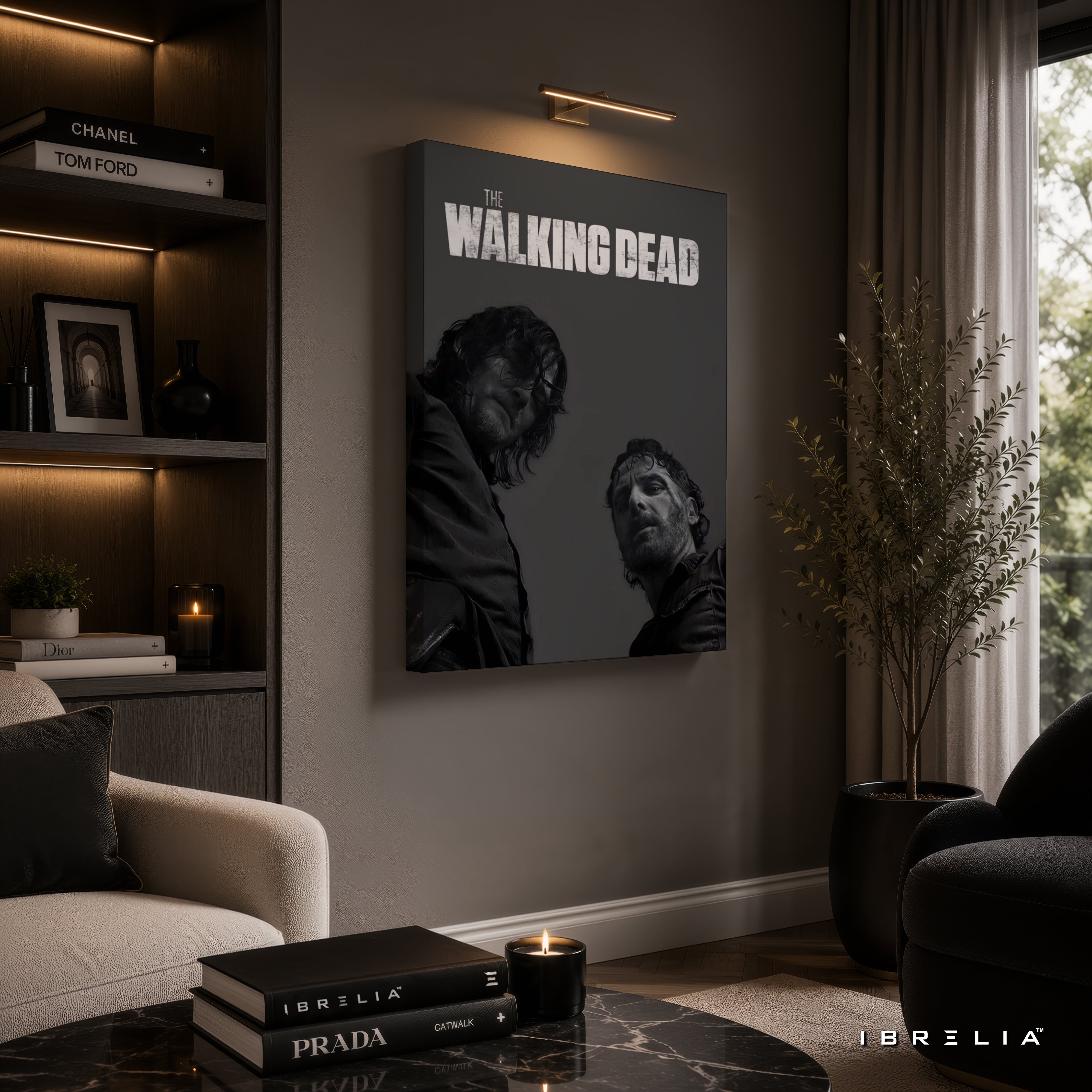 Rick Grimes & Daryl Dixon Premium Wall Art – The Walking Dead 4K Wrapped MDF Frame | IBRELIA™