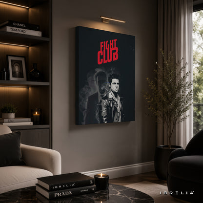 Fight Club Premium Canvas Wall Art – Tyler Durden Minimalist Movie Artwork | Cult Classic Cinema Decor | IBRELIA™