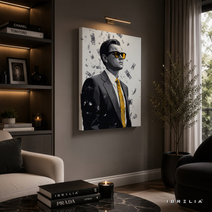 The Wolf of Wall Street Leonardo DiCaprio Canvas Wall Art – Premium Wrapped Movie Wall Decor | IBRELIA™