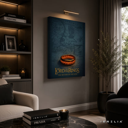 The Lord of the Rings One Ring Premium Canvas Wall Art – Return of the King Middle-earth Map Artwork | Fantasy Movie Decor | IBRELIA™