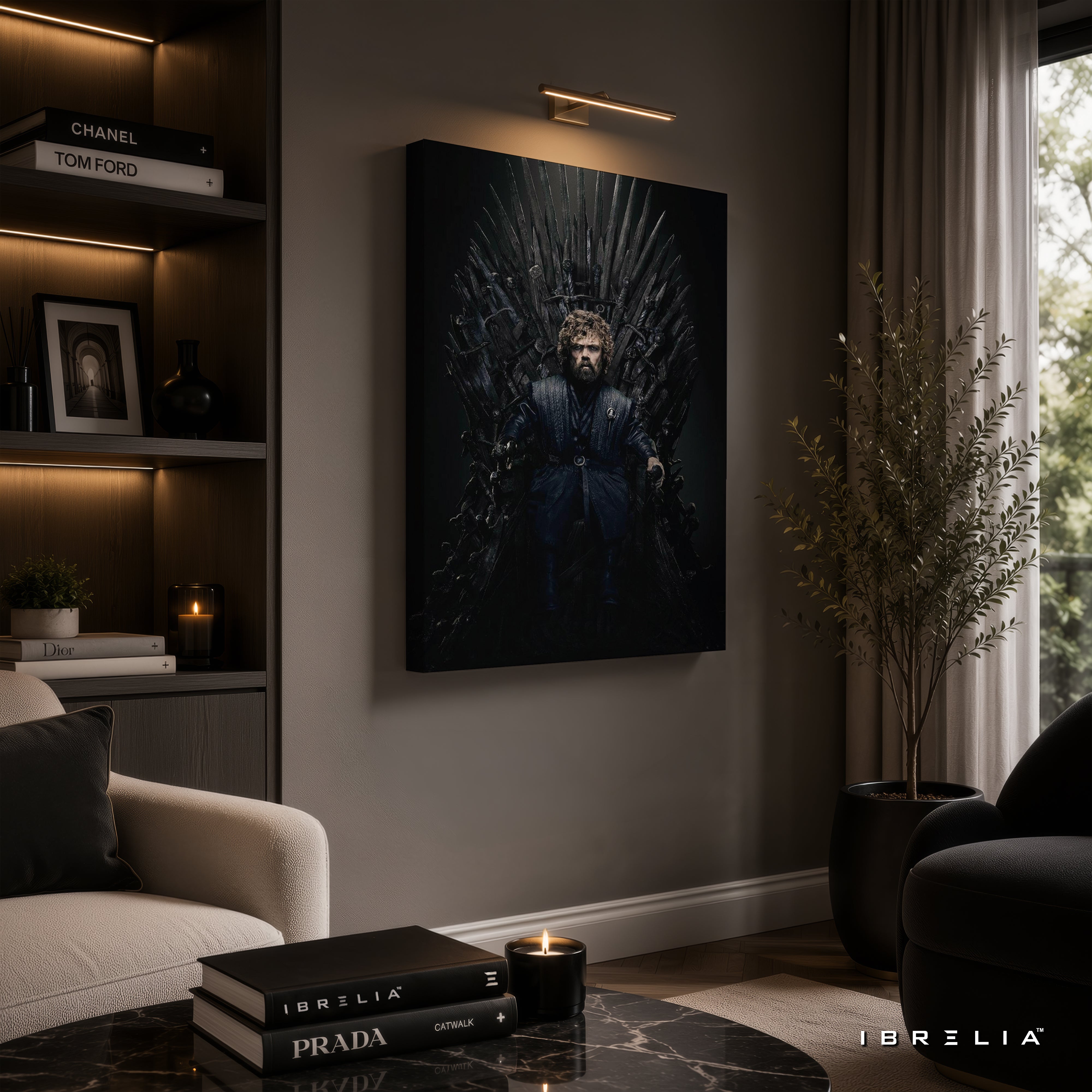 Tyrion Lannister Iron Throne Premium Wall Art – Game of Thrones 4K Wrapped MDF Frame | IBRELIA™