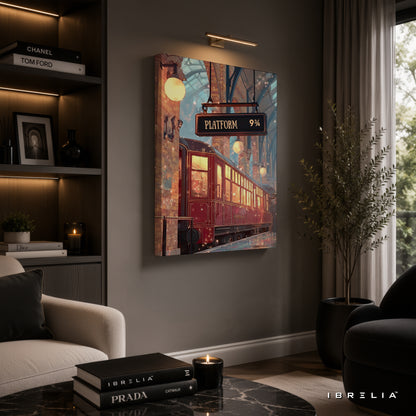 Harry Potter Platform 9¾ Wall Art – Hogwarts Express Premium Wrapped MDF Wall Decor | IBRELIA™