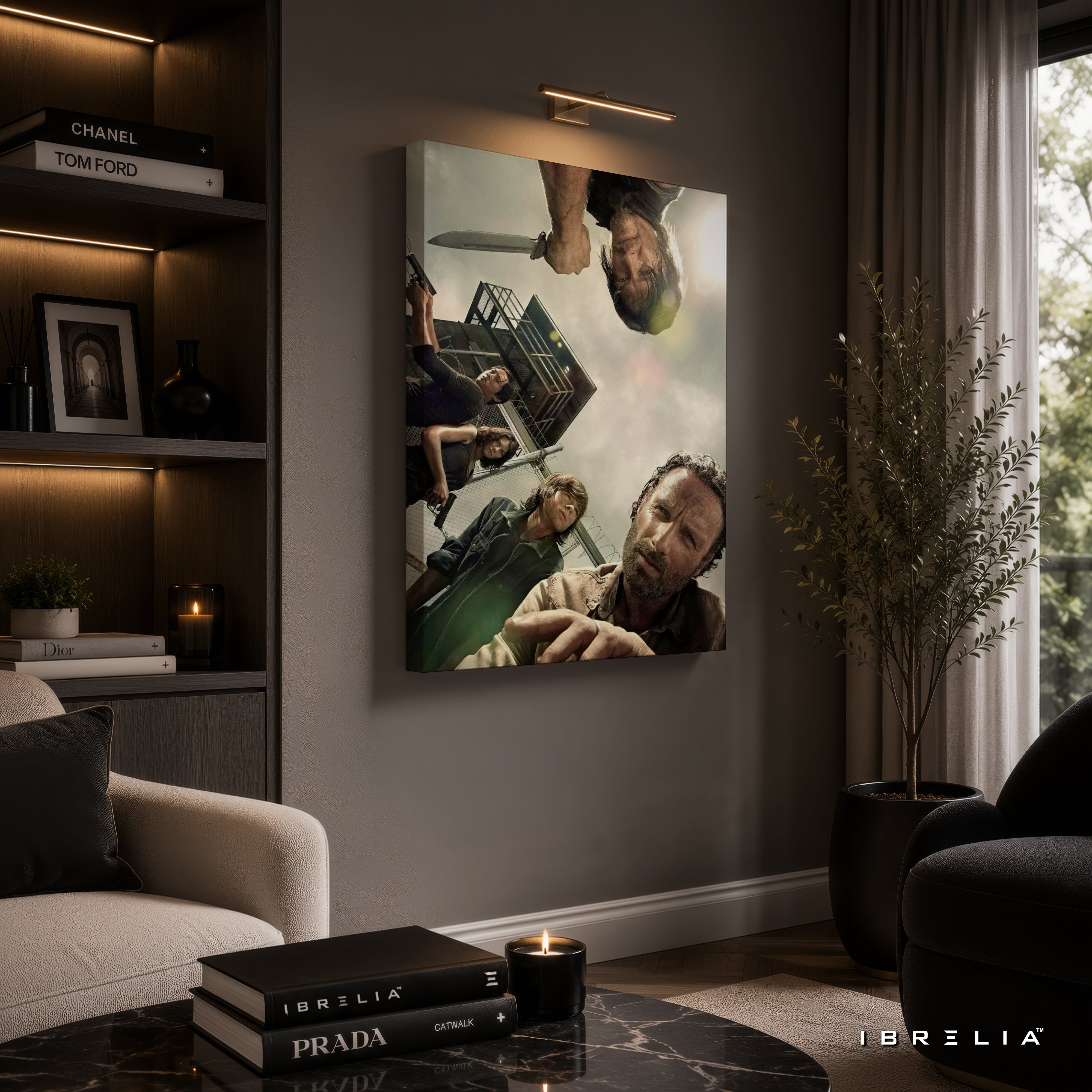 Rick Grimes & Survivors Premium Wall Art – The Walking Dead 4K Wrapped MDF Frame | IBRELIA™