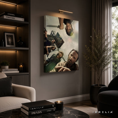Rick Grimes & Survivors Premium Wall Art – The Walking Dead 4K Wrapped MDF Frame | IBRELIA™