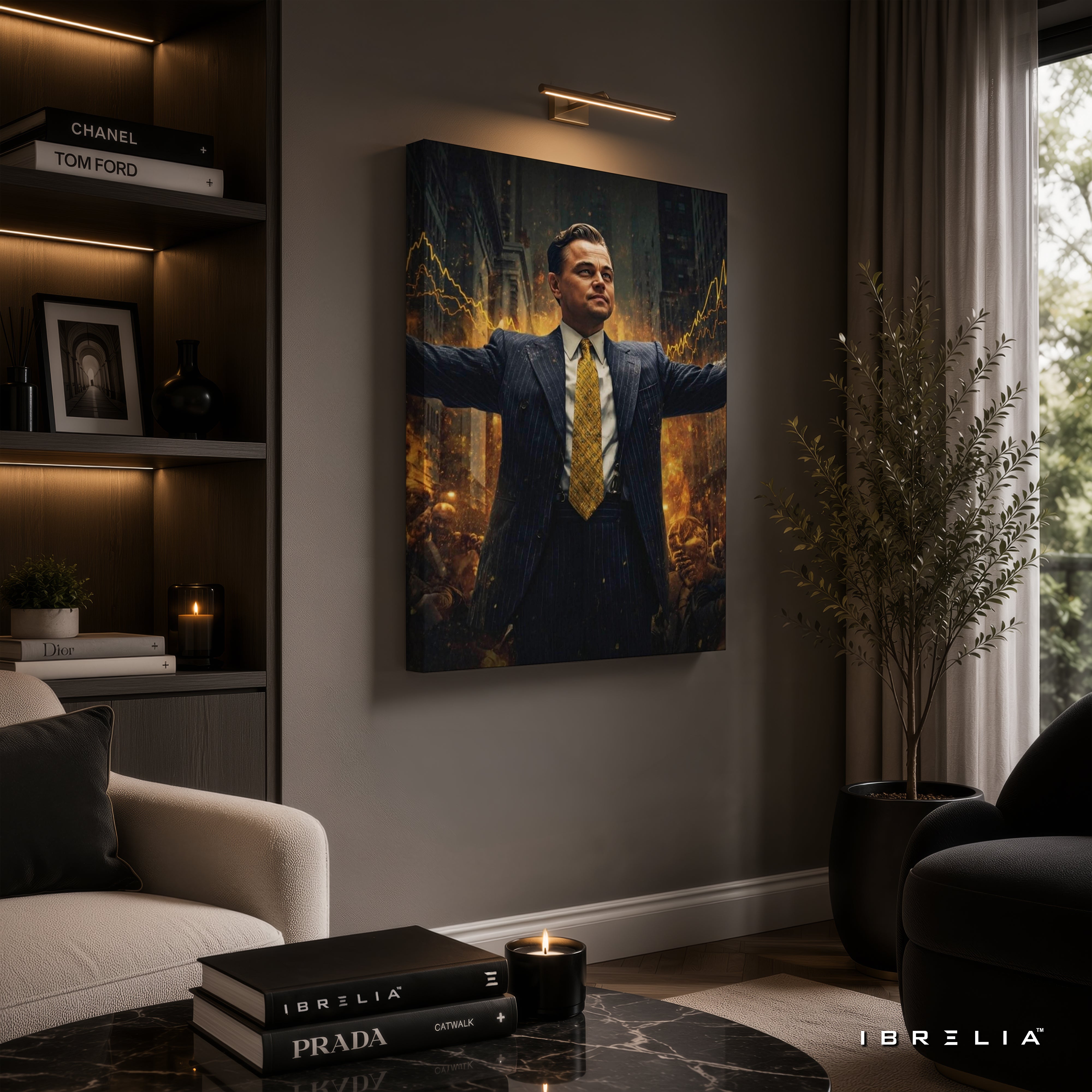 The Wolf of Wall Street Jordan Belfort Premium Canvas Wall Art – Luxury Business Movie Decor | IBRELIA™