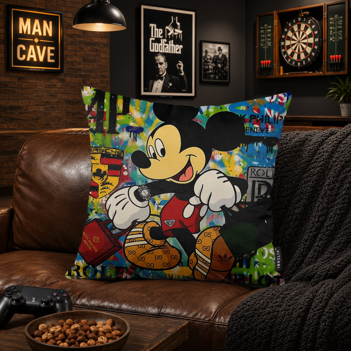 Mickey Mouse Luxury Streetwear Pop Art Cushion | Premium Velvet Suede | Double-Sided Print