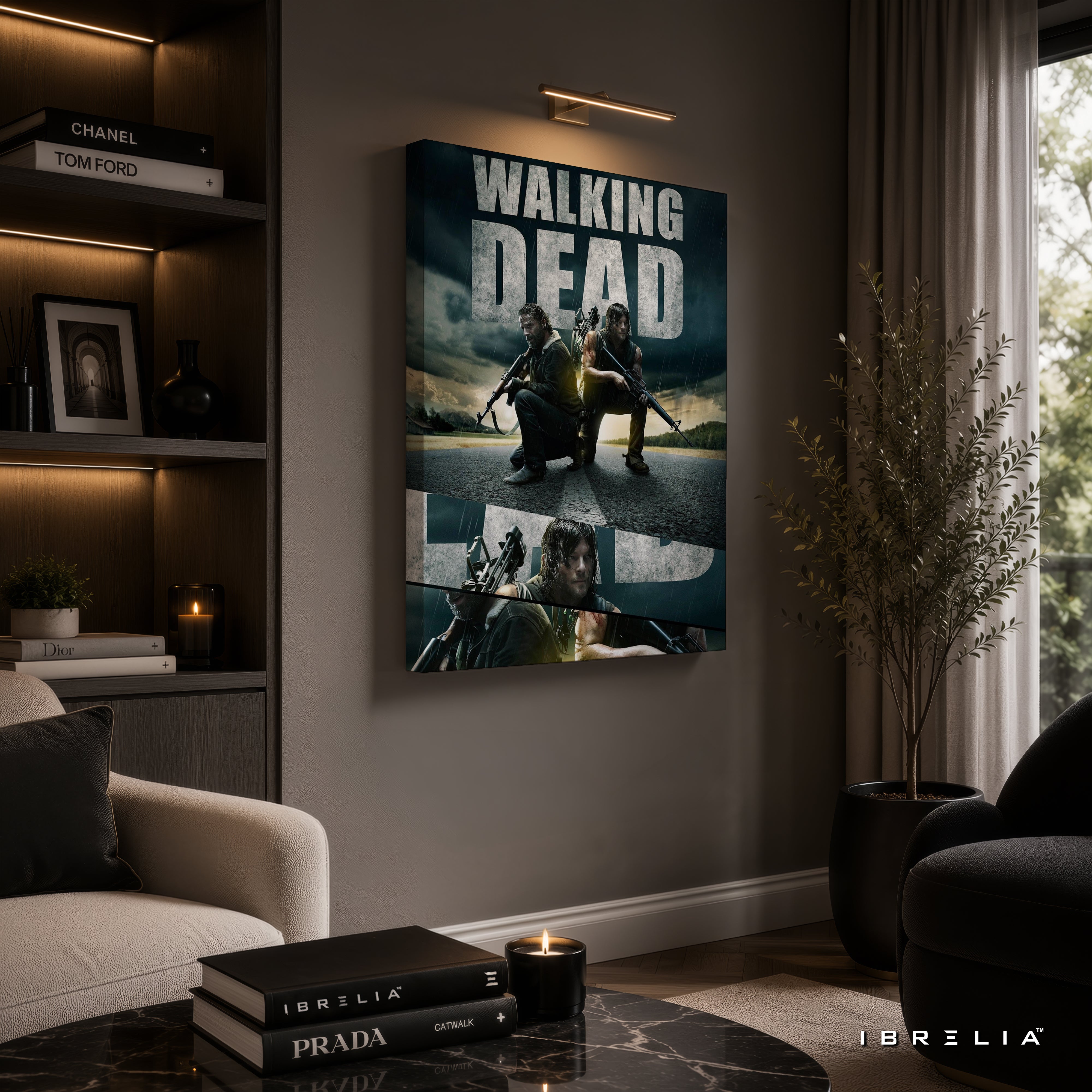Rick Grimes & Daryl Dixon Premium Wall Art – The Walking Dead 4K Wrapped MDF Frame | IBRELIA™