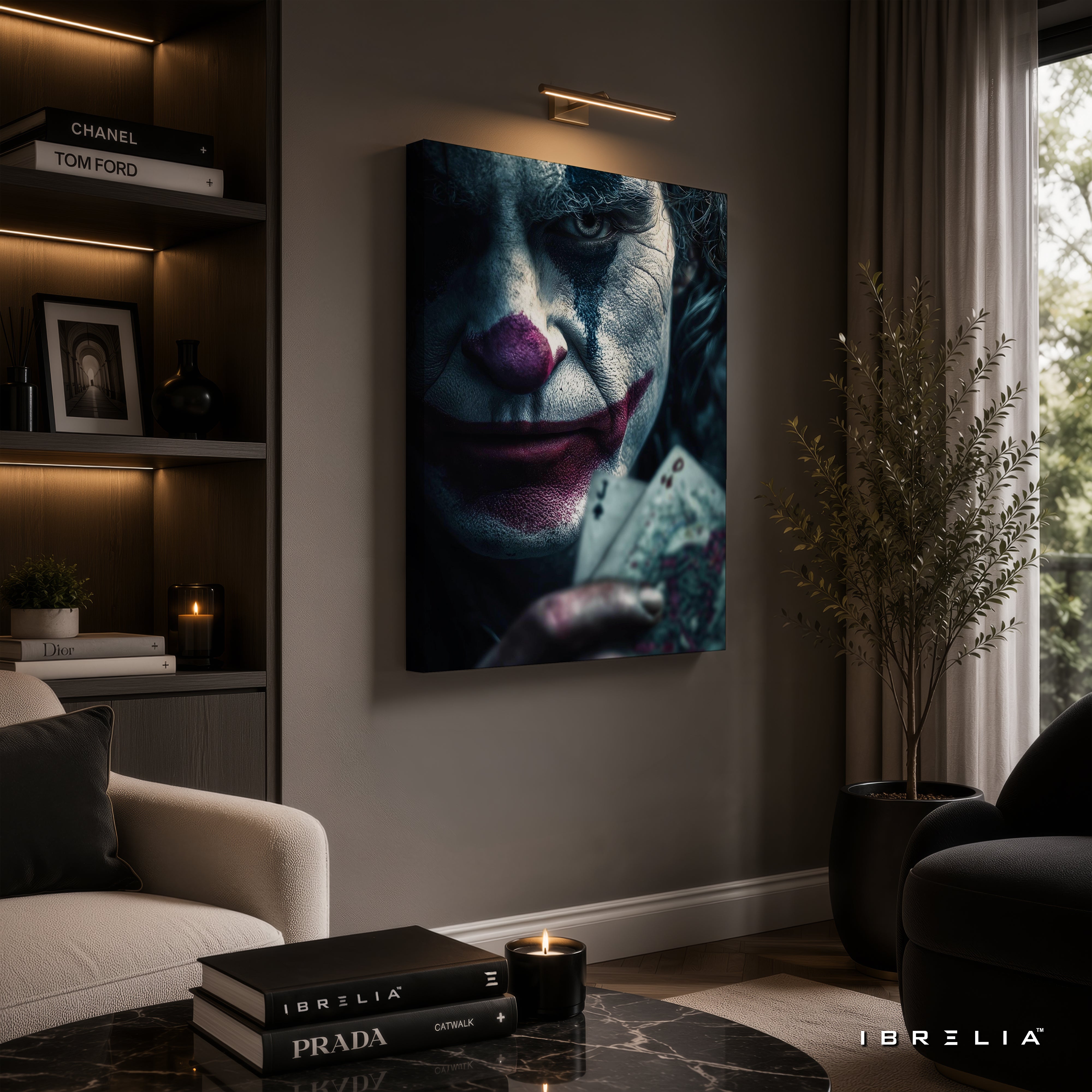 The Dark Knight Joker Wall Art – Heath Ledger Playing Cards Premium Wrapped MDF Wall Decor | IBRELIA™