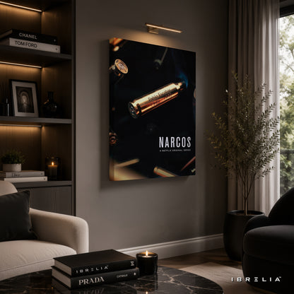 Narcos Pablo Escobar Bullet Premium Wall Art – Netflix Crime Series 4K Wrapped MDF Frame | IBRELIA™