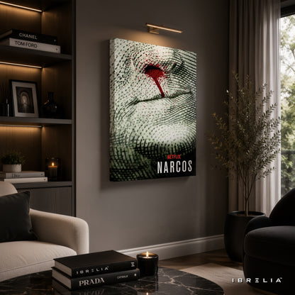 Narcos Fingerprint Premium Wall Art – Netflix Inspired Crime Series 4K Wrapped MDF Frame | IBRELIA™