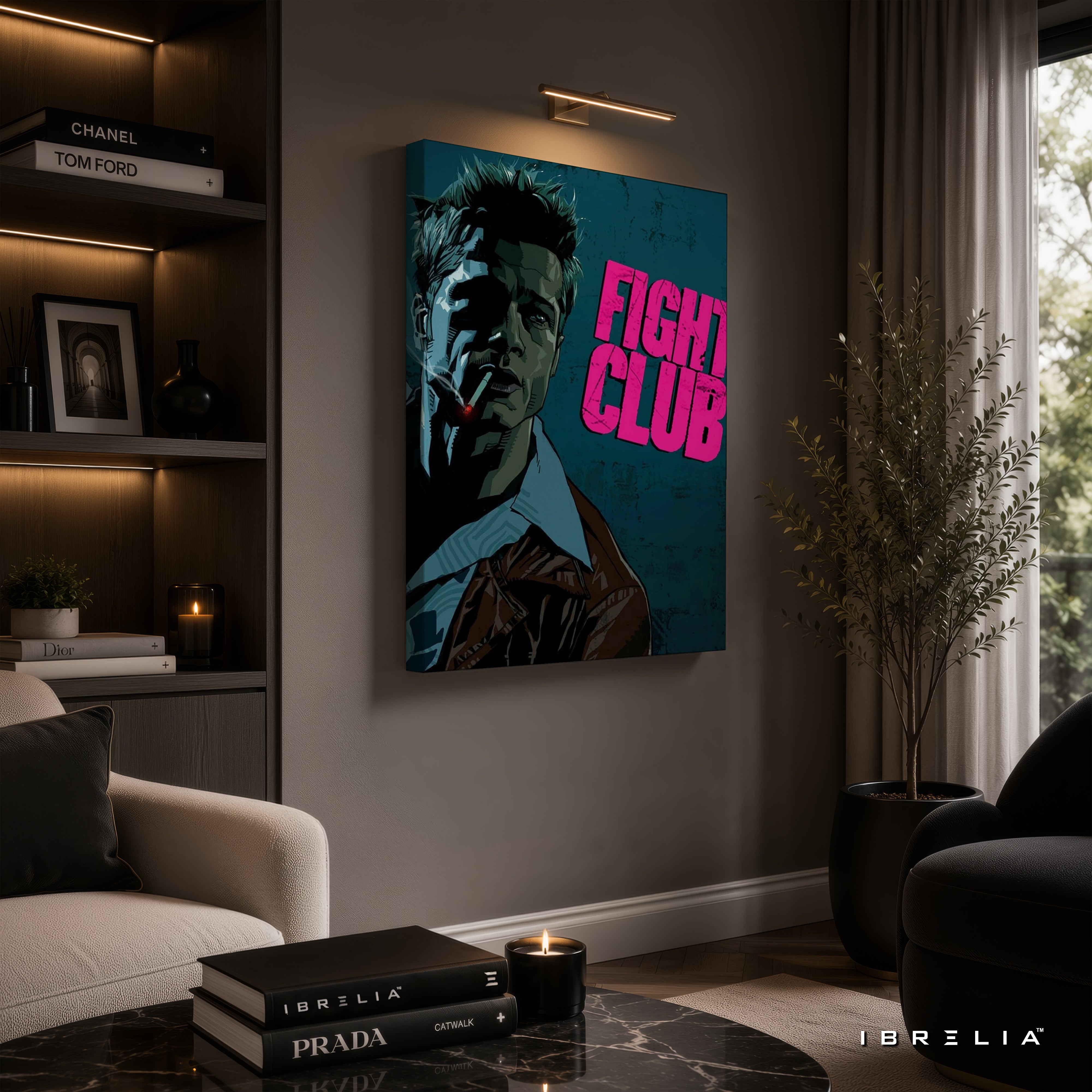 Fight Club Premium Canvas Wall Art – Tyler Durden Movie Artwork | Cult Classic Cinema Decor | IBRELIA™