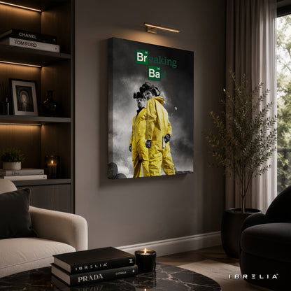Breaking Bad Walter White & Jesse Pinkman Canvas Wall Art – Breaking Bad TV Series Canvas Print | Heisenberg Pop Culture Wall Decor | IBRELIA™