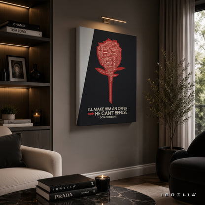 The Godfather Quote Wall Art – Don Corleone "I'll Make Him An Offer He Can't Refuse" Premium Movie Wall Decor | IBRELIA™