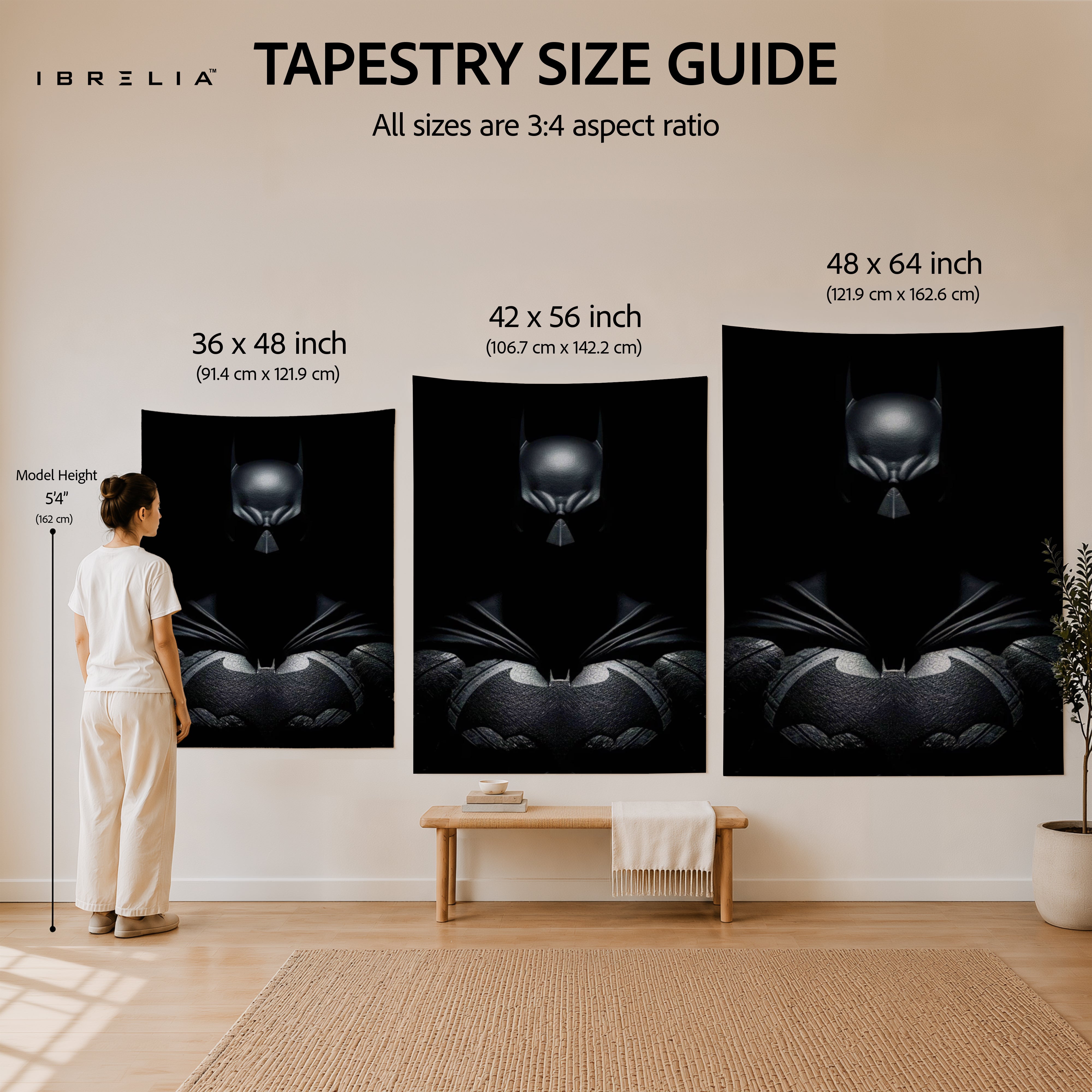 Batman Dark Knight Portrait Wall Tapestry – Premium Superhero Wall Hanging & Home Decor in Pakistan