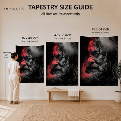 Daryl Dixon The Walking Dead Wall Tapestry | Premium Heavyweight Jute Fabric Wall Hanging