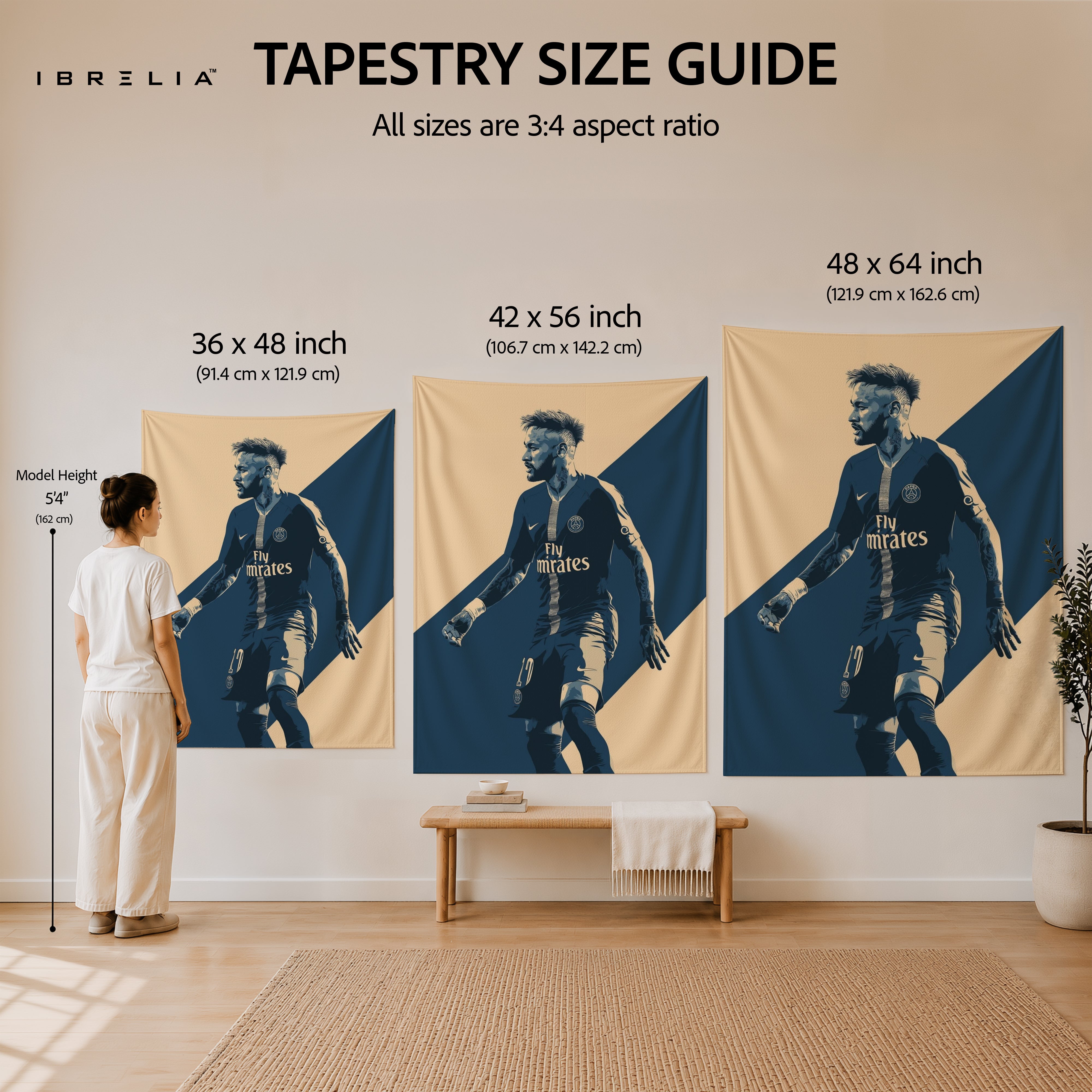 Neymar PSG Monochrome Wall Tapestry | Premium Heavyweight Jute Fabric Wall Hanging