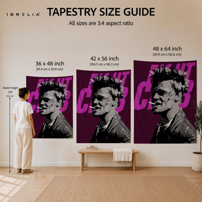 Fight Club Tyler Durden Purple Pop Art Wall Tapestry – Cult Classic Movie Wall Hanging