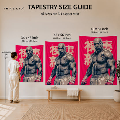 Mike Tyson Pop Art Wall Tapestry | Premium Heavyweight Jute Fabric Wall Hanging