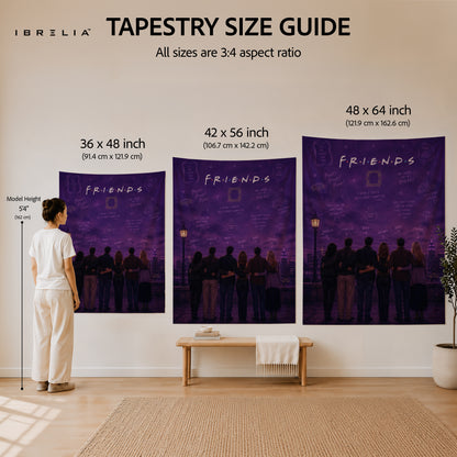 Friends TV Show Skyline Wall Tapestry – Purple Friends Forever Wall Hanging