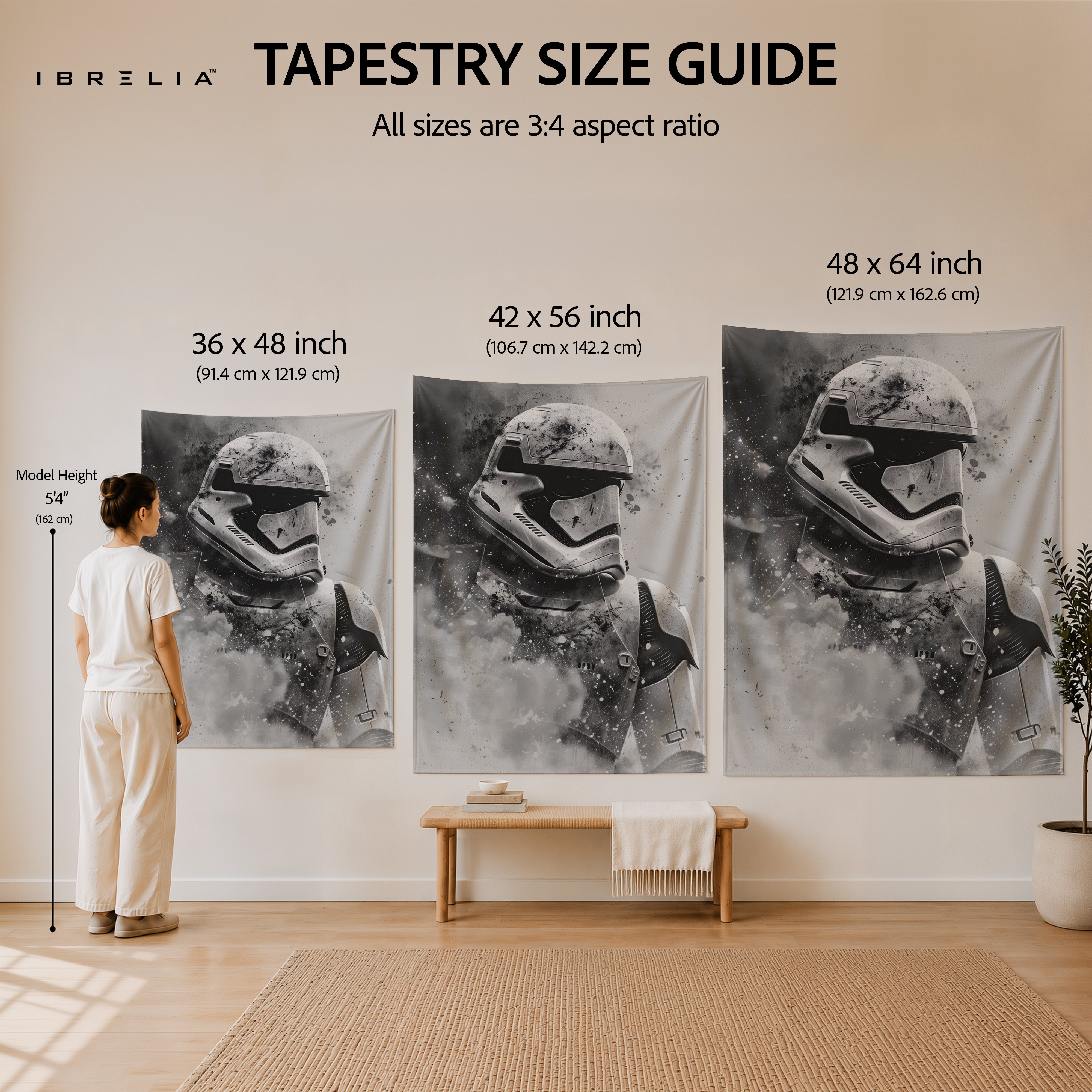 Stormtrooper Monochrome Wall Tapestry – Star Wars Sci-Fi Wall Hanging
