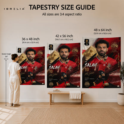 Mohamed Salah Egypt Champion Edition Wall Tapestry | Premium Heavyweight Jute Fabric Wall Hanging