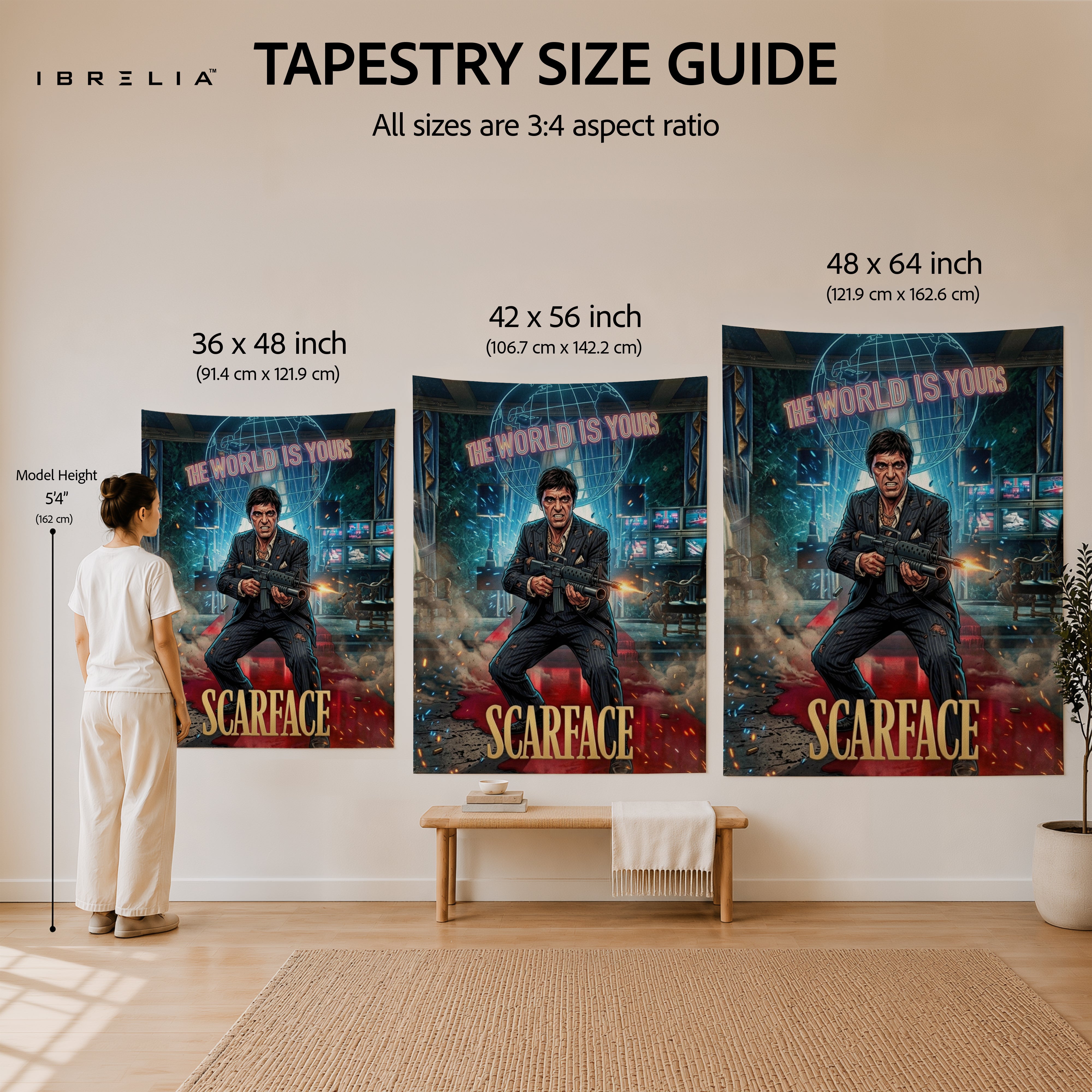 Scarface Tony Montana The World Is Yours Wall Tapestry – Premium Movie Wall Hanging & Home Decor in Pakistan