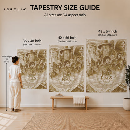 The Lord of the Rings Fellowship of the Ring Wall Tapestry – Vintage Fantasy Wall Hanging