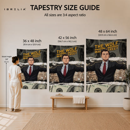 The Wolf of Wall Street Inspired Money Wall Tapestry – Premium Motivational Wall Hanging for Home, Office & Gaming Room