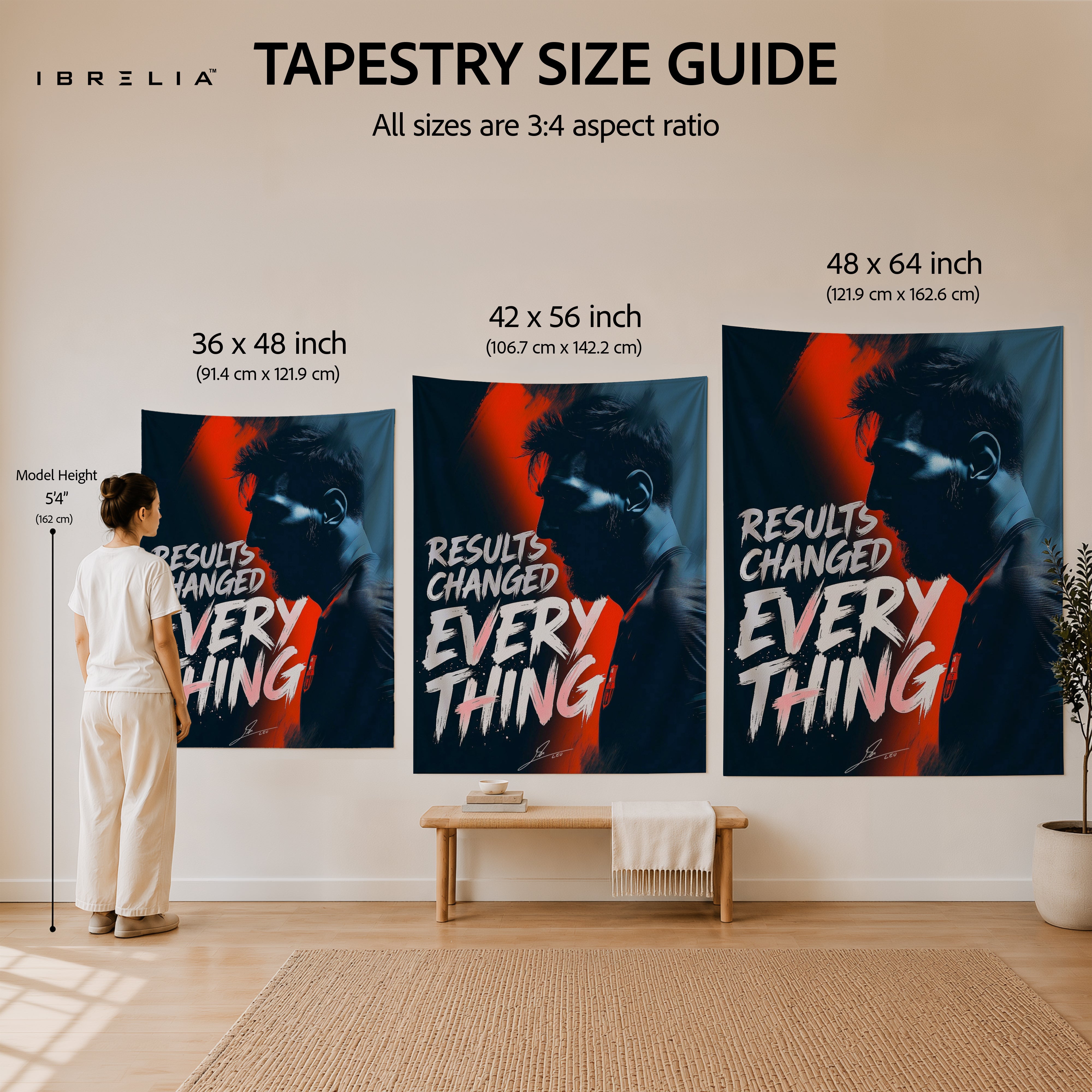 Lionel Messi Results Changed Everything Wall Tapestry | Premium Heavyweight Jute Fabric Wall Hanging