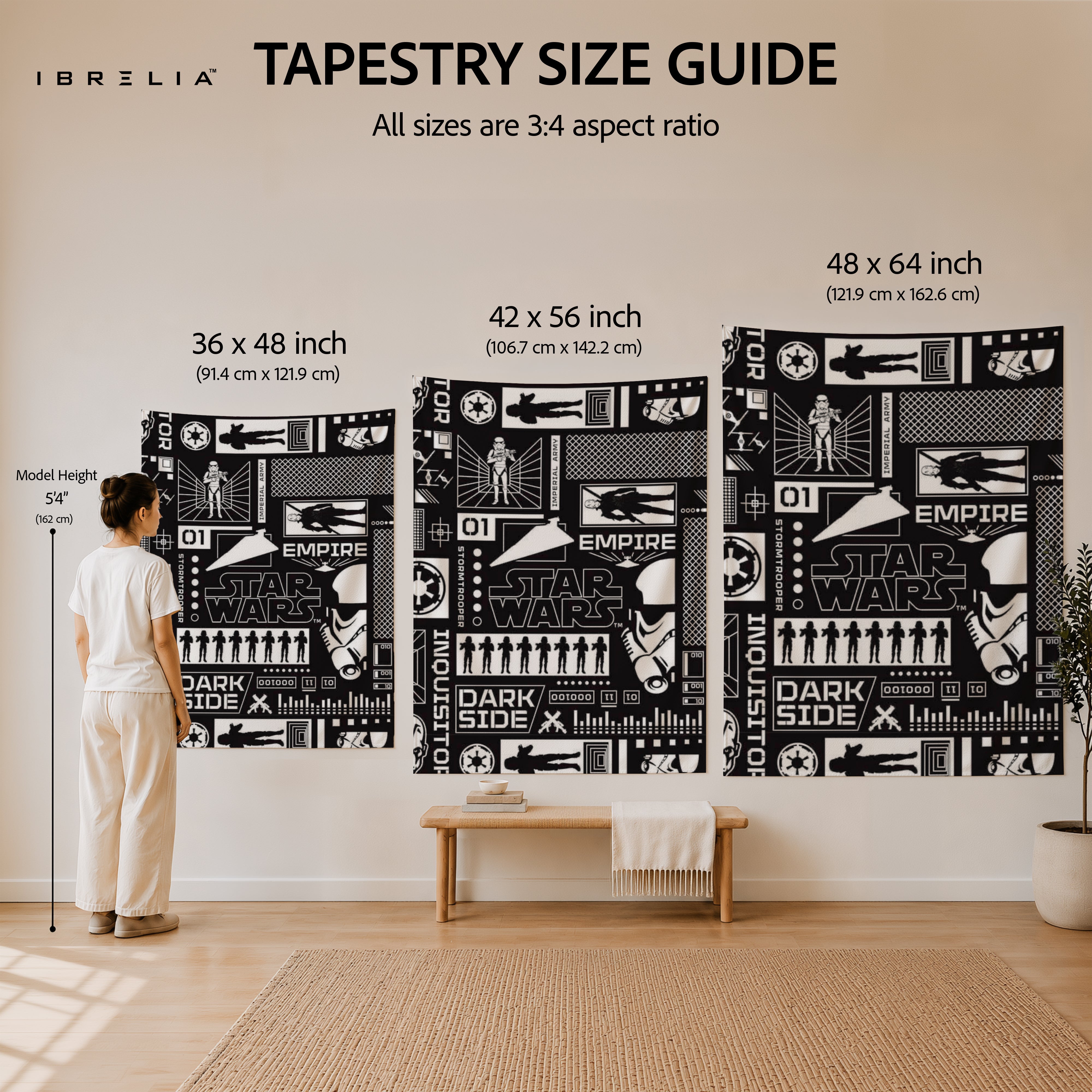 Star Wars Dark Side Typography Wall Tapestry – Empire Graphic Sci-Fi Wall Hanging