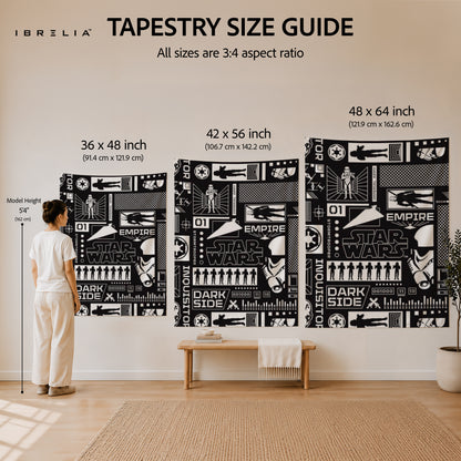 Star Wars Dark Side Typography Wall Tapestry – Empire Graphic Sci-Fi Wall Hanging